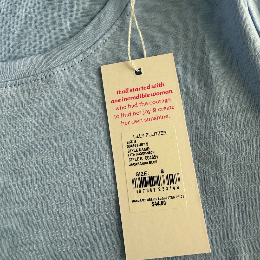 NWT Lilly Pulitzer Etta Scoop-Neck - Jacaranda Blue - Picture 3 of 5